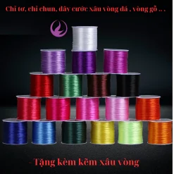 Dây cước lụa,chỉ chun lụa co dãn loại Tốt - Dây Xâu Vòng tay,vòng gỗ, vòng đá, nối tóc- 60 met /Cuộn