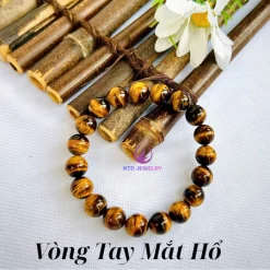 Vòng Tay Đá Mắt Hổ Vàng Nâu Tự Nhiên Phù Hợp Đeo Tay Nam & Nữ Mang Năng Lượng Tích Cực, Tài Lộc...