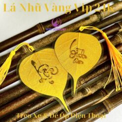 Lá bồ đề chữ vàng nhũ 24K VIP
