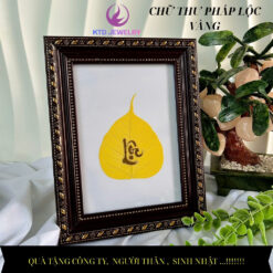 Tranh lá bồ đề chữ Lộc